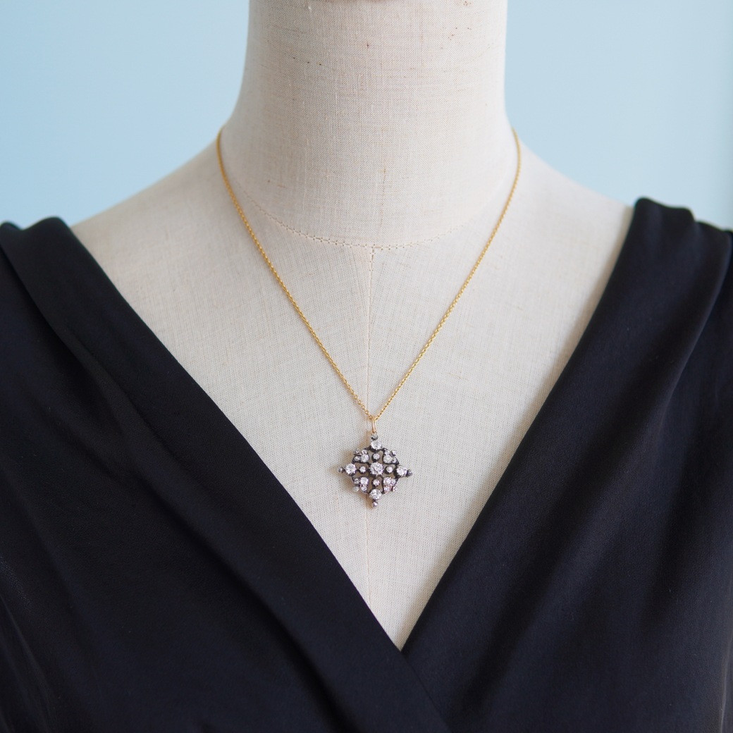 アンティークジュエリー ネックレス ダイヤモンド アンティークペンダント