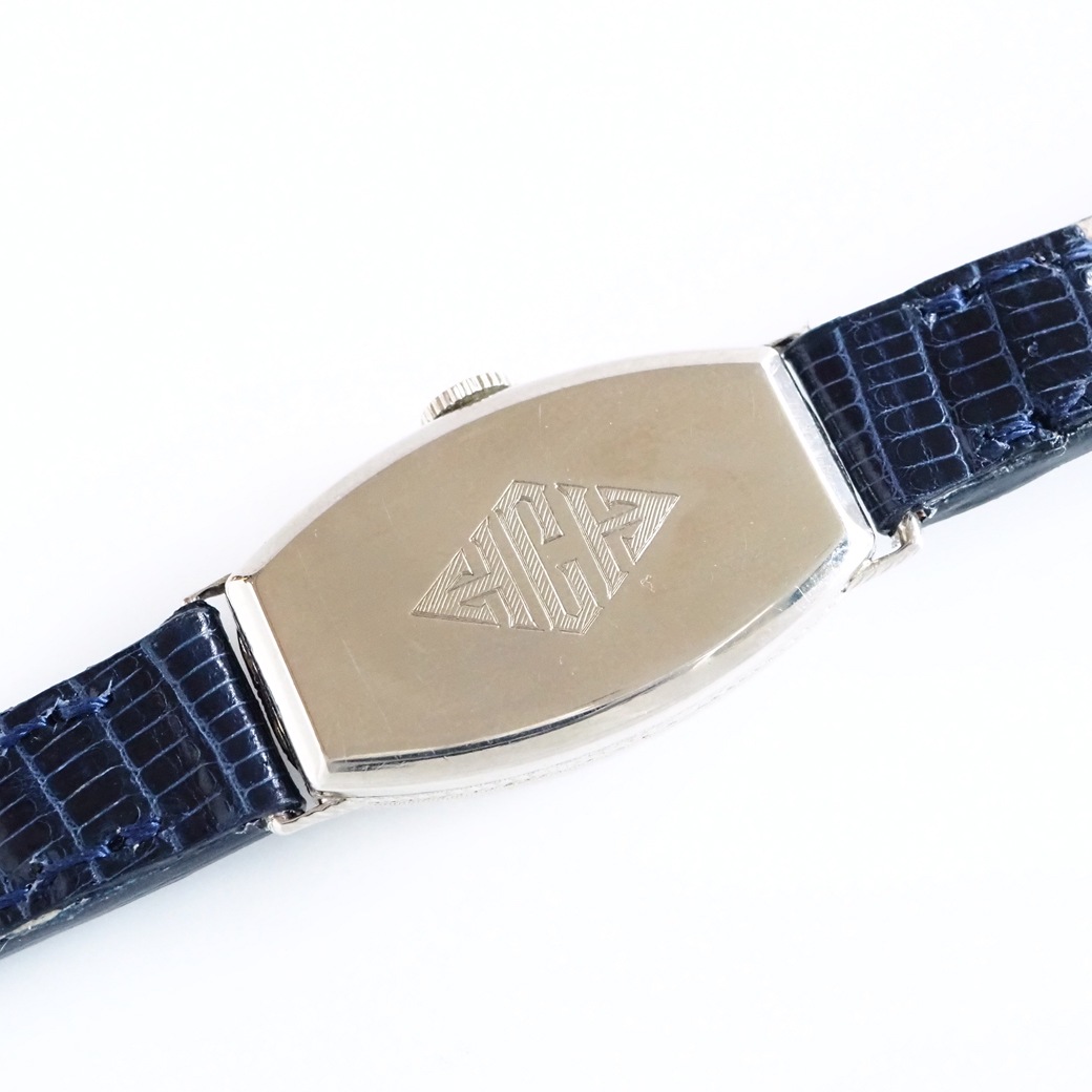 アンティークウォッチ ハミルトン アール・デコ 彫刻装飾 トノー ホワイトゴールドケース