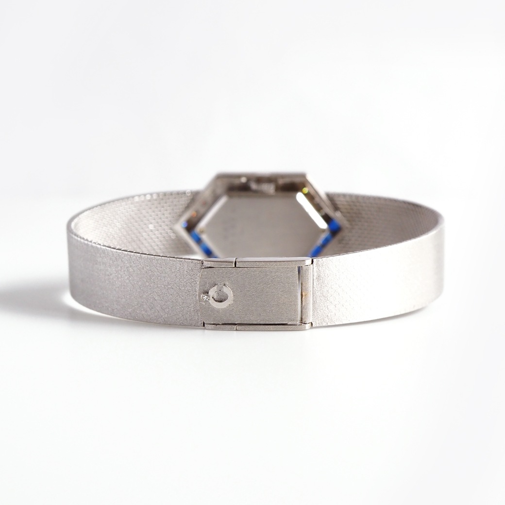 アンティークウォッチ ショパール サファイア ダイヤモンド ユニークシェイプ ホワイトゴールドケース ブレスレット