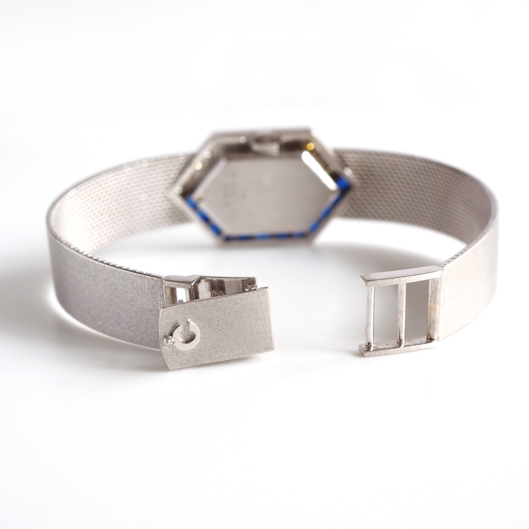 アンティークウォッチ ショパール サファイア ダイヤモンド ユニークシェイプ ホワイトゴールドケース ブレスレット