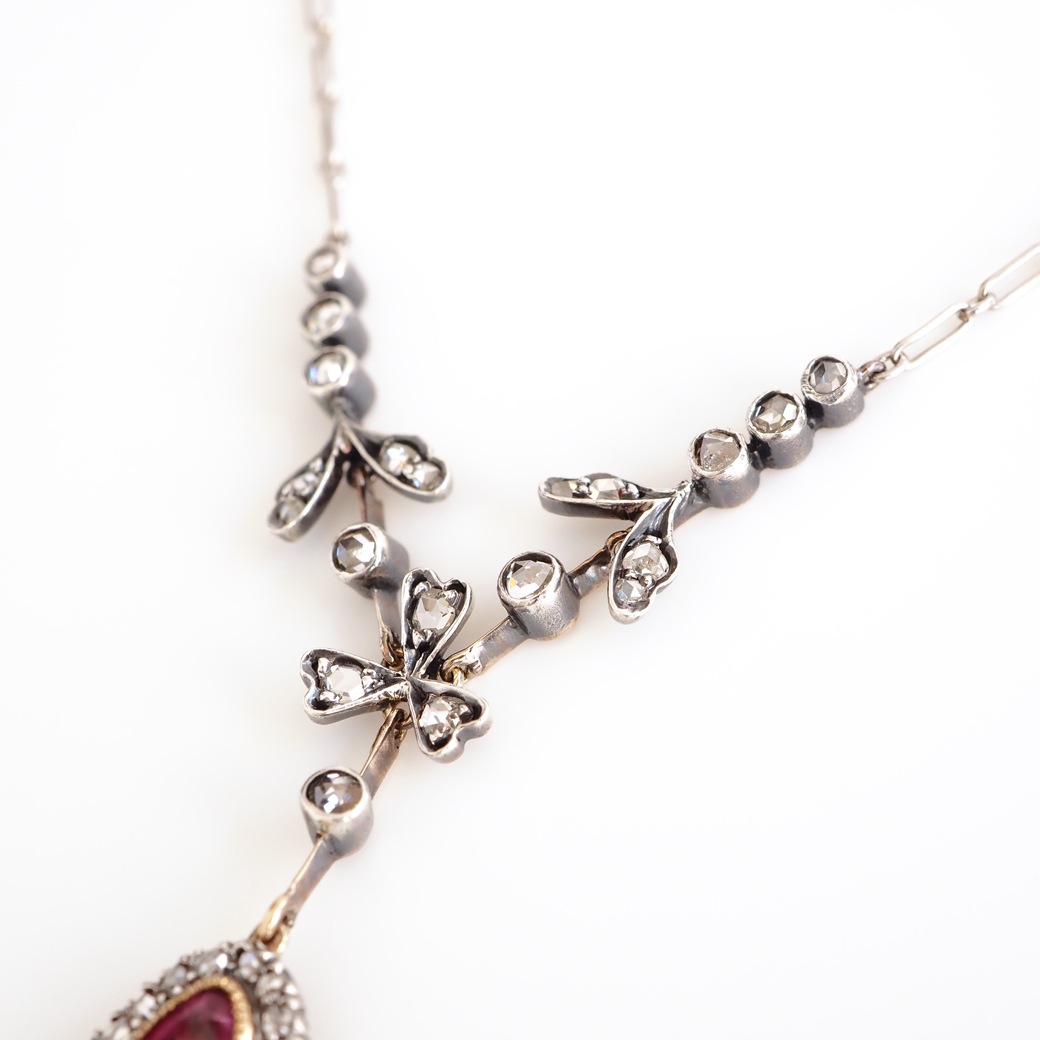 アンティークジュエリー アンティークネックレス ピンク インペリアル