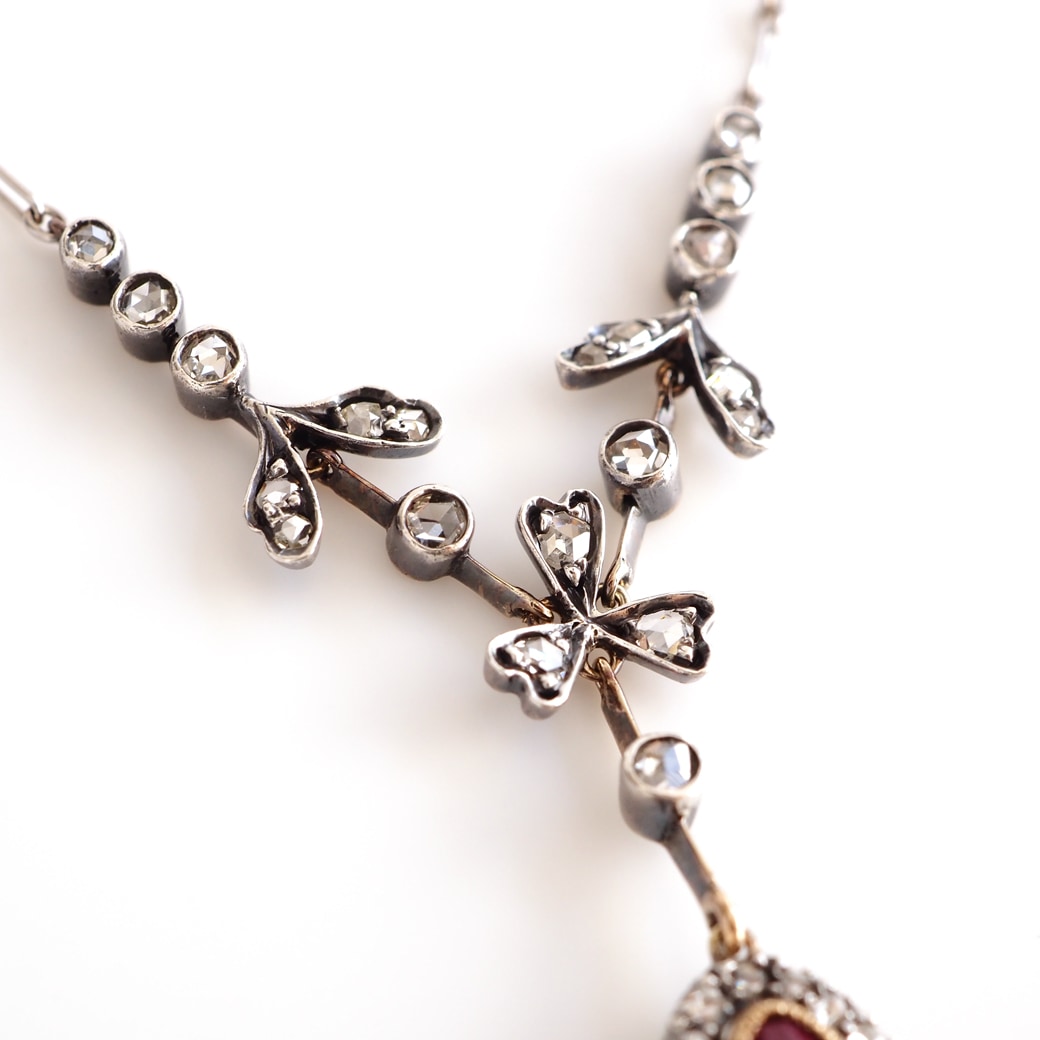 アンティークジュエリー アンティークネックレス ピンク インペリアル