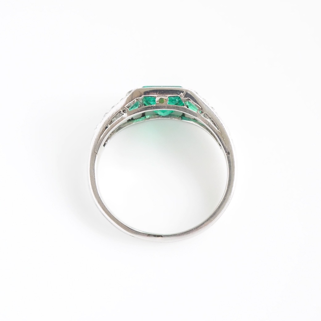 アンティークジュエリー リング エメラルド ダイヤモンド アール・デコ アンティークリング