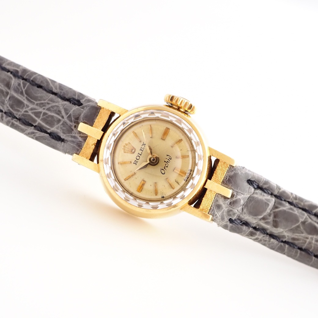 アンティークウォッチ ロレックス Orchid カットガラス ラウンド ゴールドケース