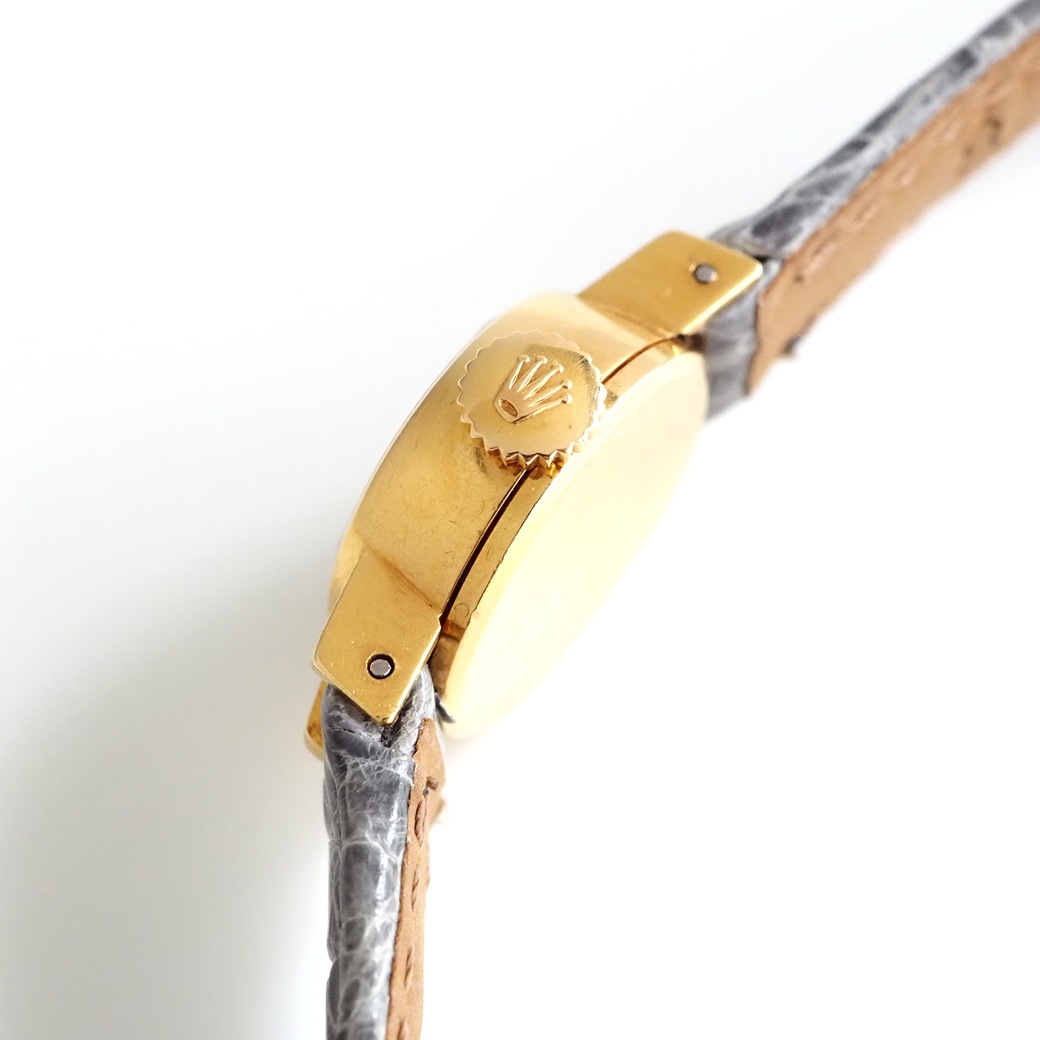 アンティークウォッチ ロレックス Orchid カットガラス ラウンド ゴールドケース