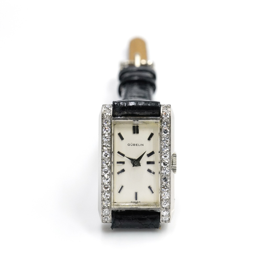 アンティークウォッチ ギュブラン ダイヤモンドベゼル レクタンギュラ―WGケース