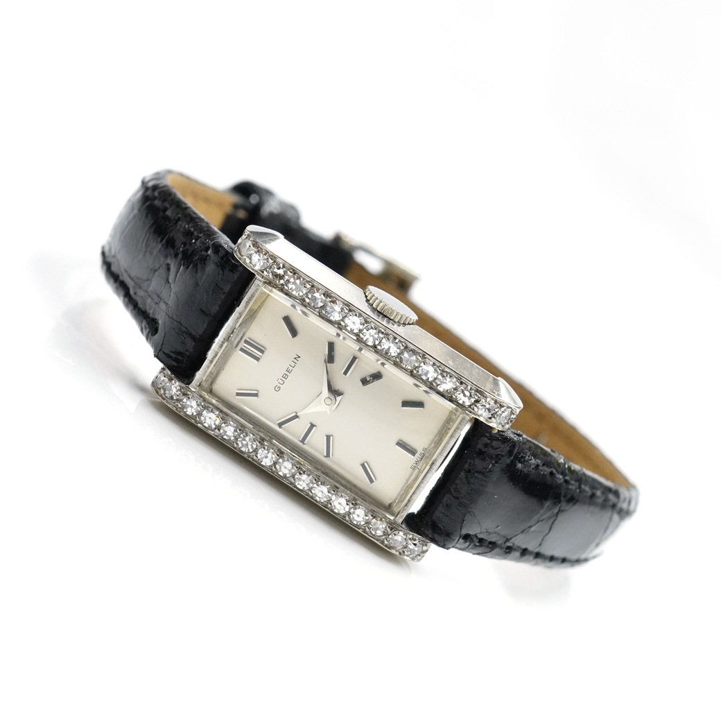 アンティークウォッチ ギュブラン ダイヤモンドベゼル レクタンギュラ―WGケース