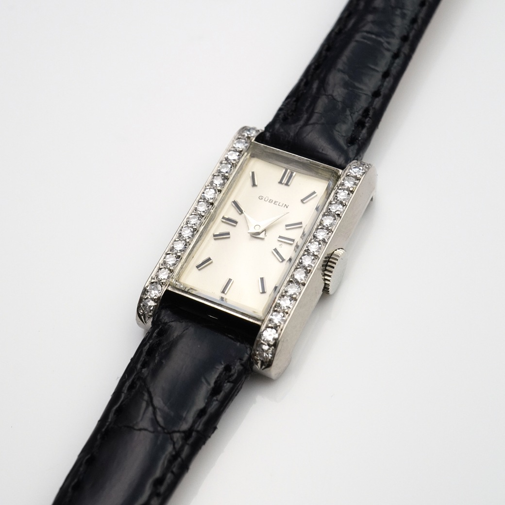 アンティークウォッチ ギュブラン ダイヤモンドベゼル レクタンギュラ―WGケース