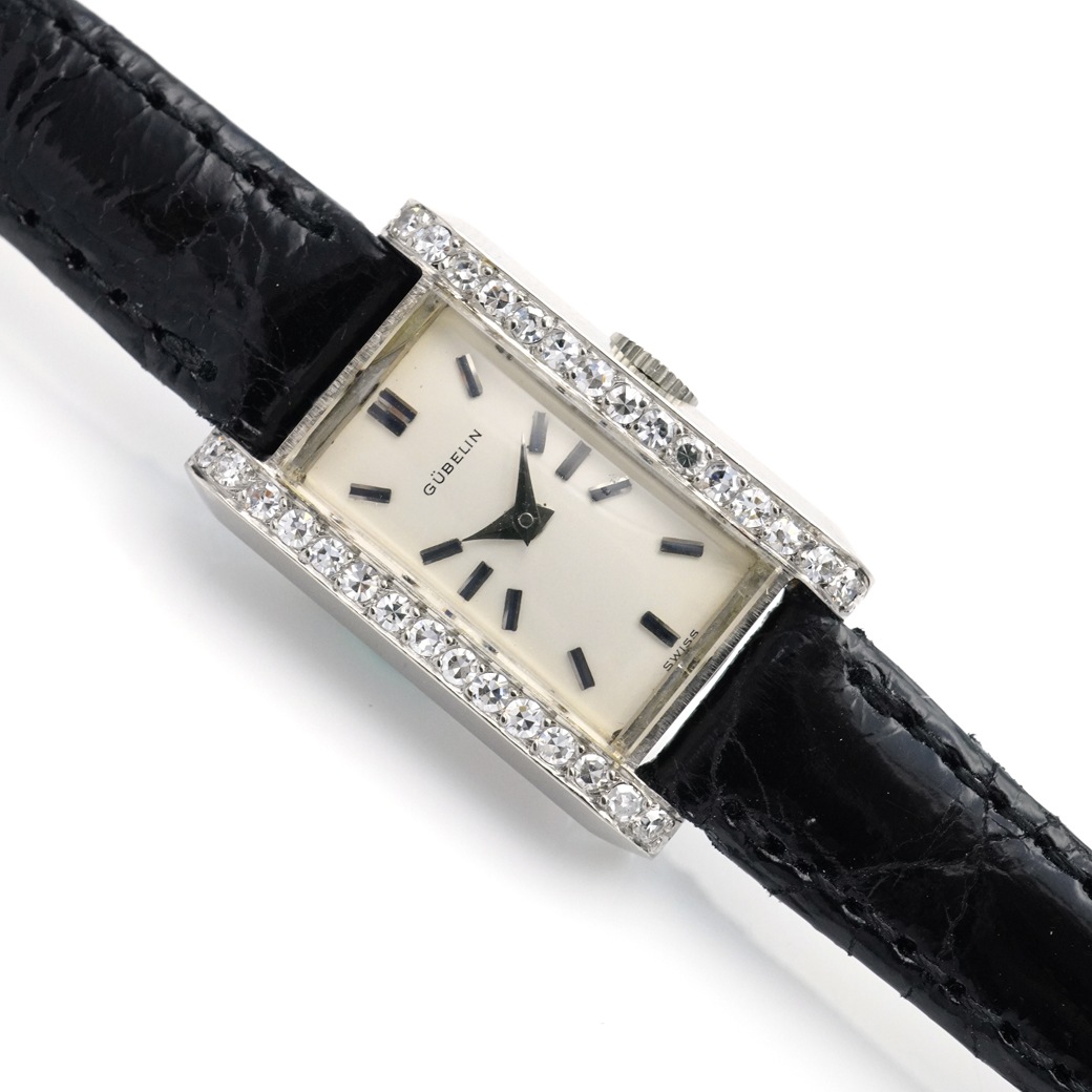アンティークウォッチ ギュブラン ダイヤモンドベゼル レクタンギュラ―WGケース