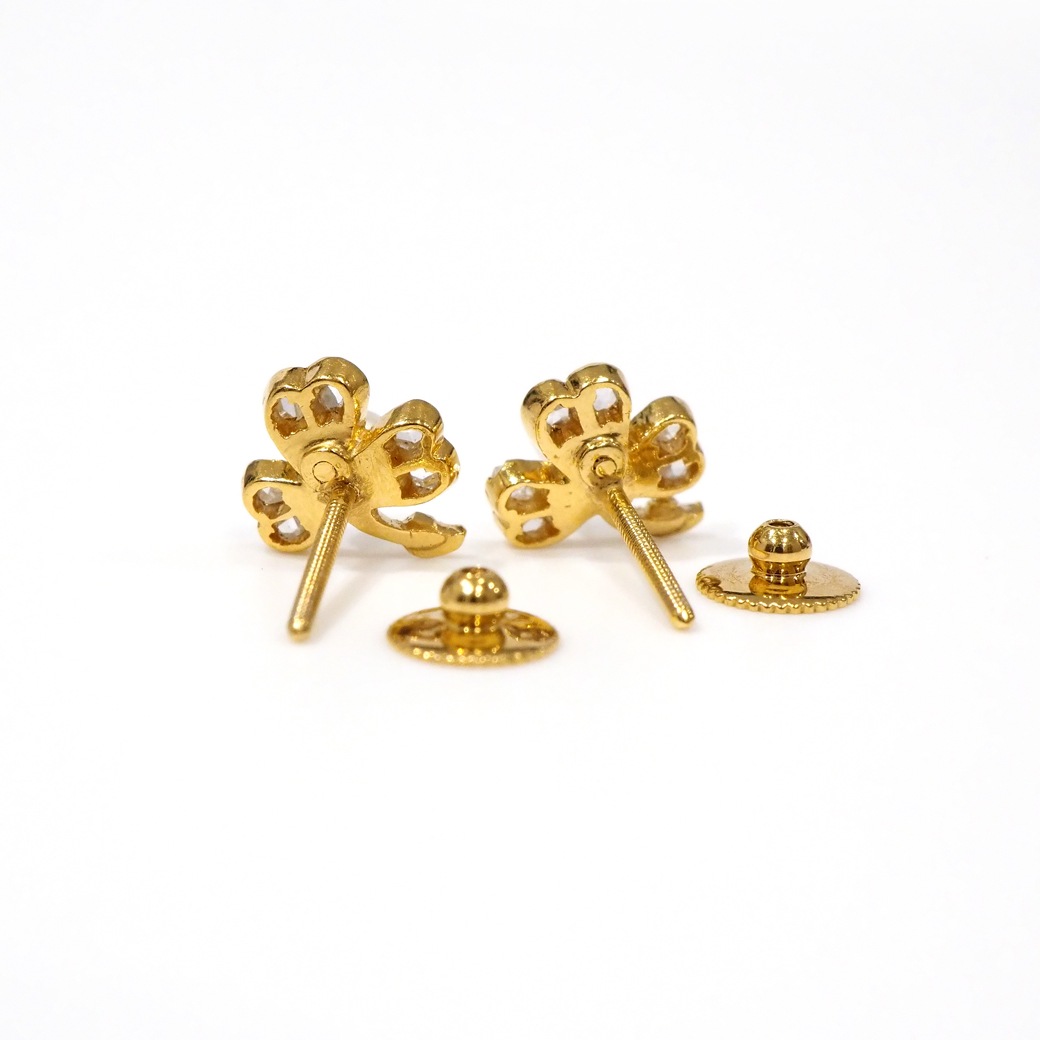 アンティークジュエリー イヤリング&ピアス クローバー パール ダイヤモンド アンティークピアス
