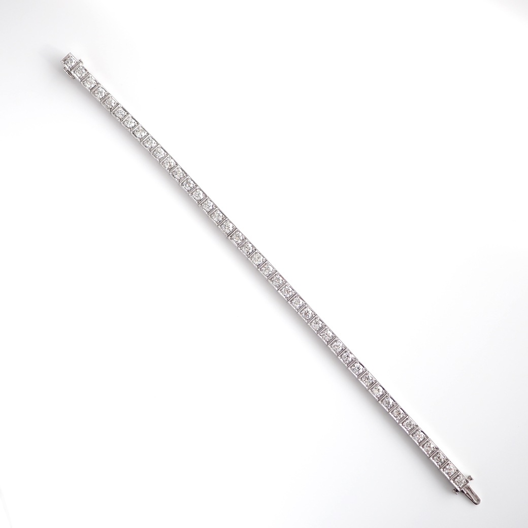 アンティークジュエリー ブレスレット ダイヤモンド プラチナ 彫刻装飾 アンティークブレスレット