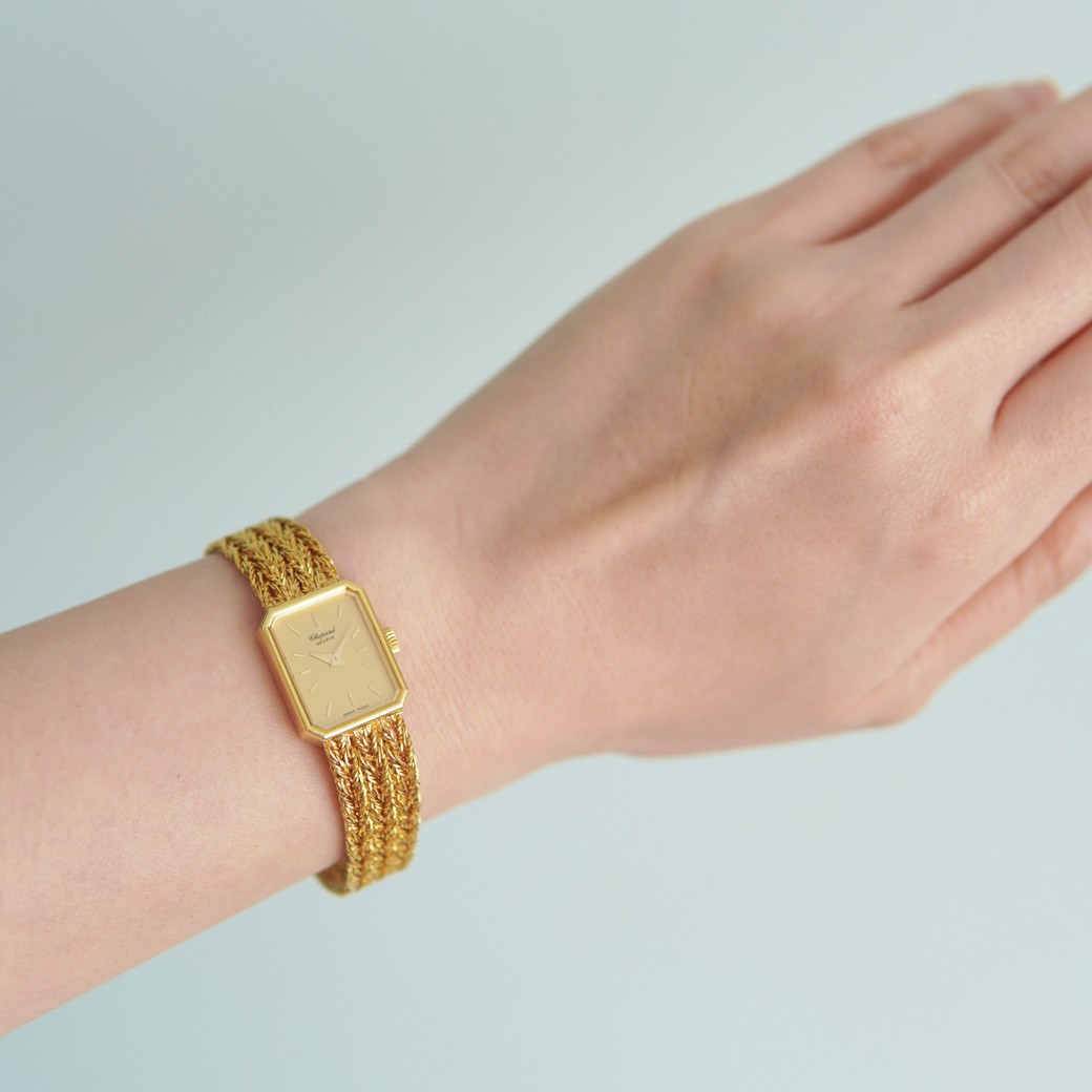 アンティークウォッチ ショパール オクタゴン ゴールドケース ブレスレット