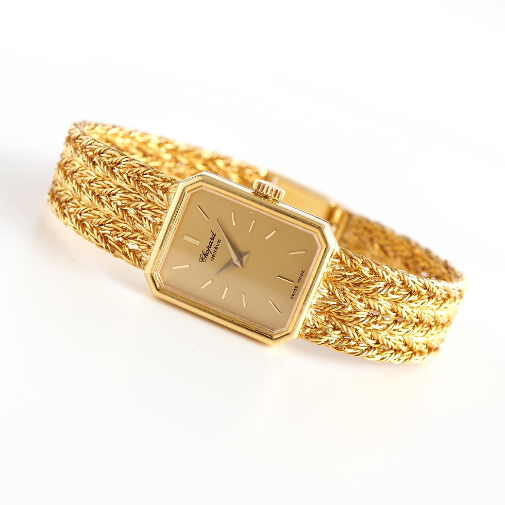 アンティークウォッチ ショパール オクタゴン ゴールドケース ブレスレット
