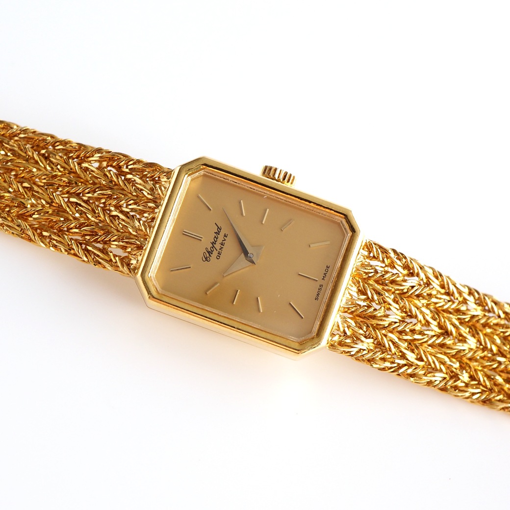 アンティークウォッチ ショパール オクタゴン ゴールドケース ブレスレット