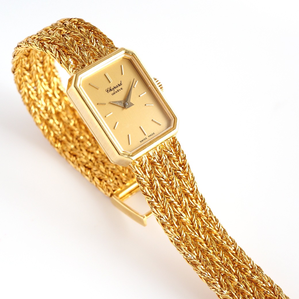 アンティークウォッチ ショパール オクタゴン ゴールドケース ブレスレット