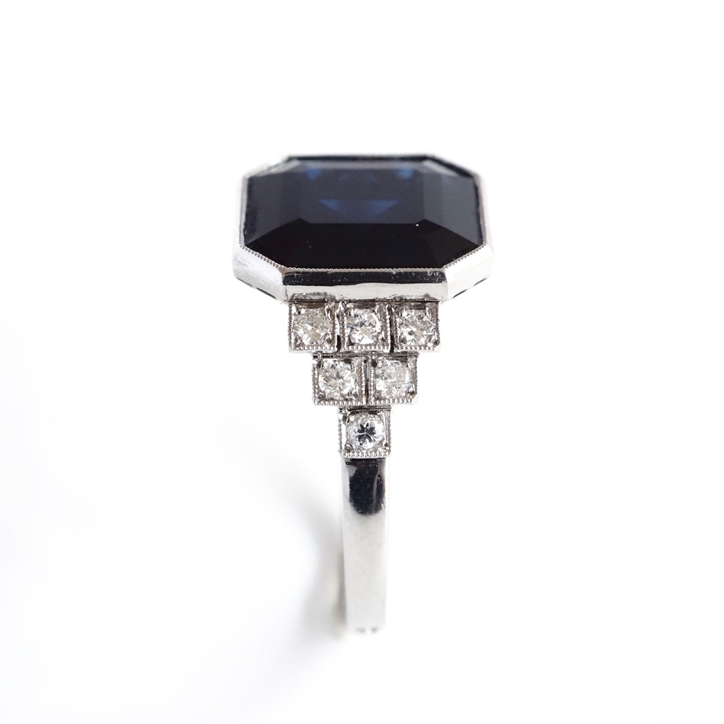 アンティークジュエリー アンティークリング ダークブルーサファイア