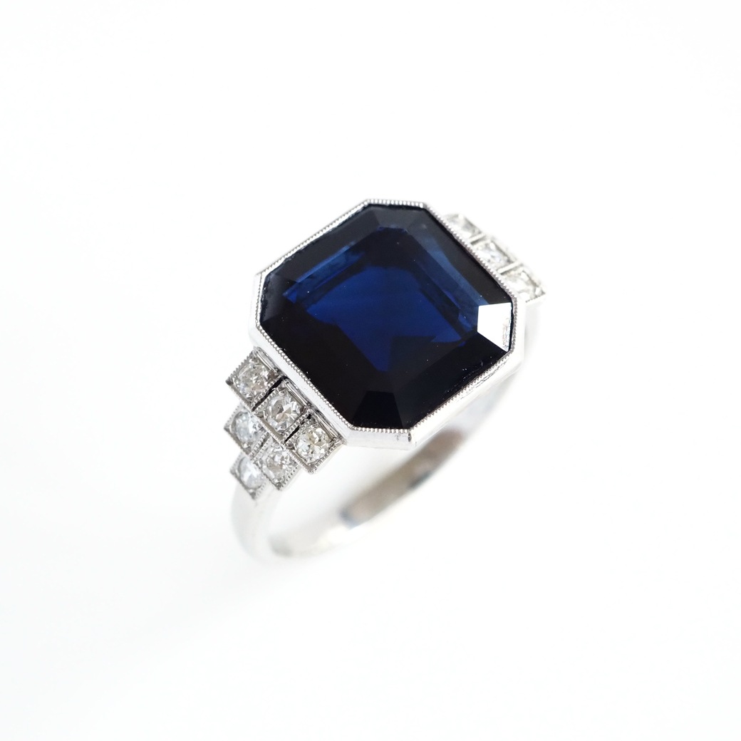 アンティークジュエリー アンティークリング ダークブルーサファイア