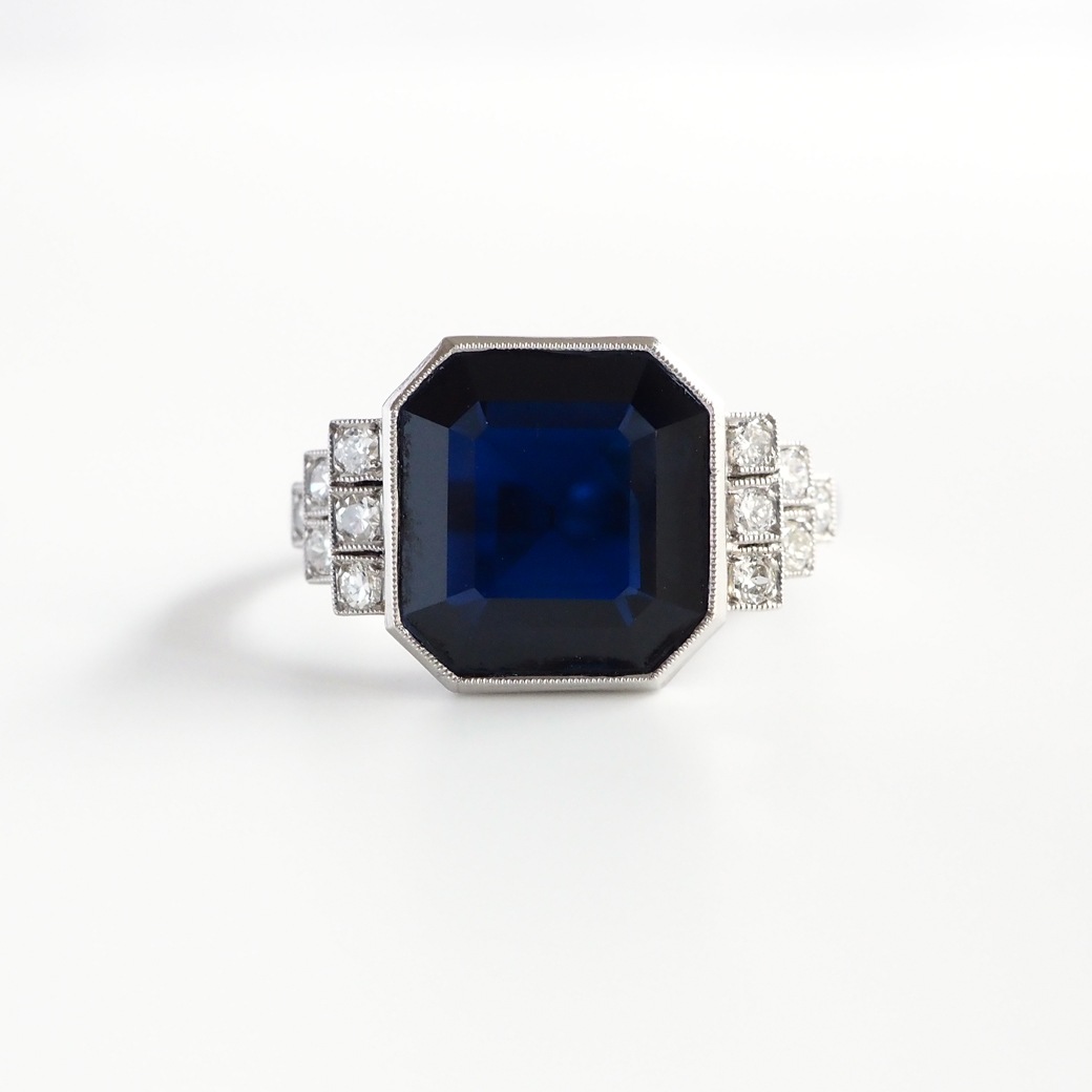 週末お値下げ天然サファイア　アンティークリング アンティークジュエリー 9ctゴールド 天然サファイア リング