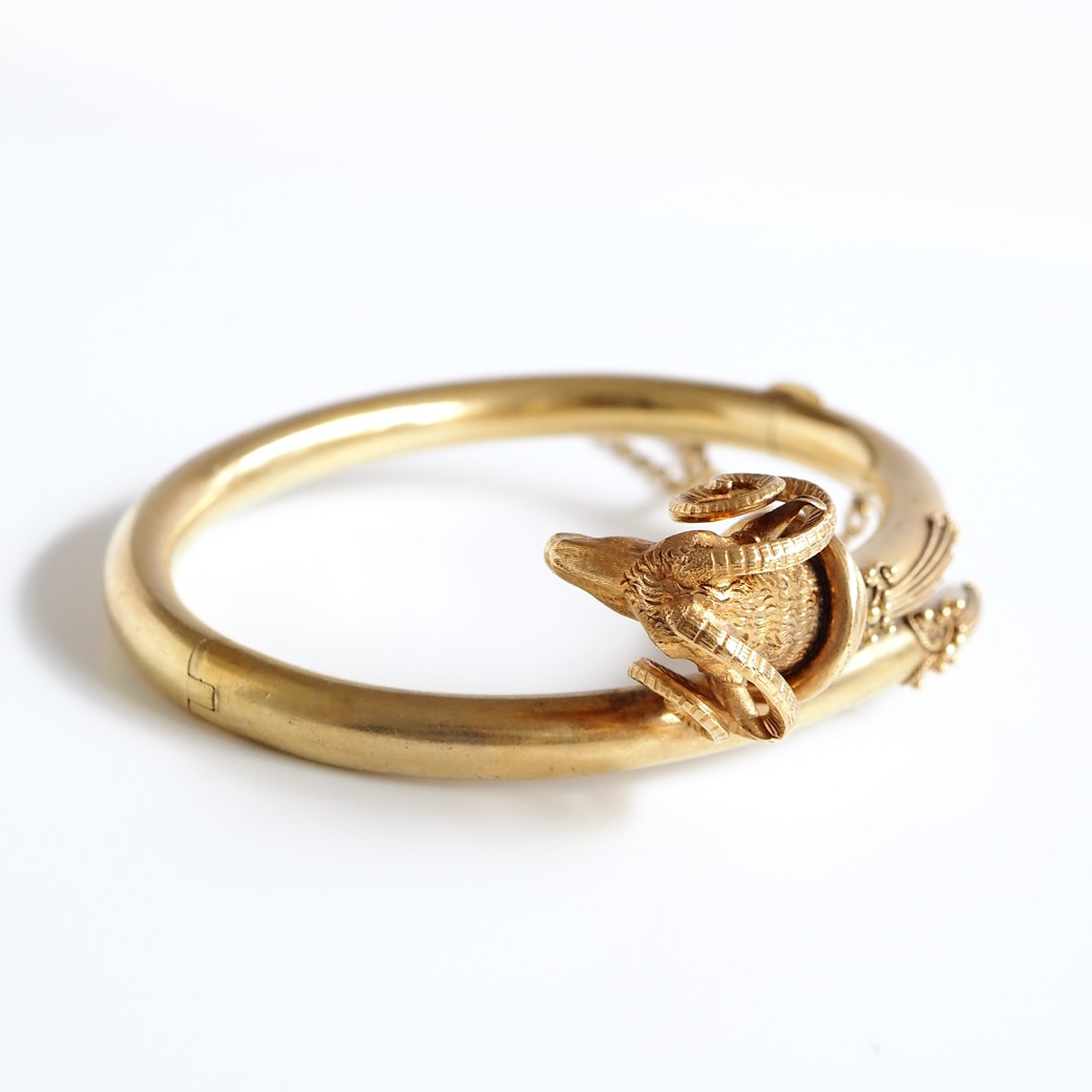 アンティークジュエリー アンティークブレスレット ラムズヘッド 21K