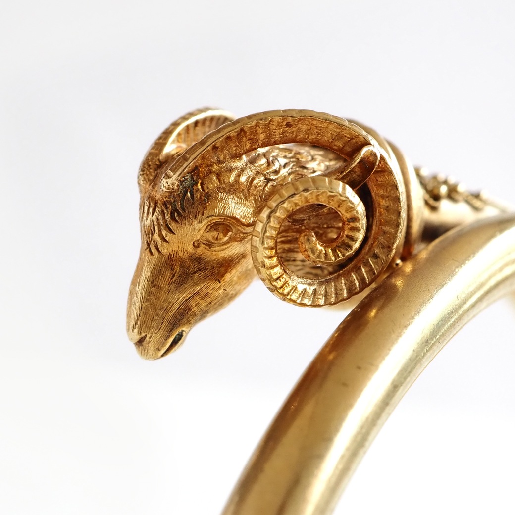 アンティークジュエリー アンティークブレスレット ラムズヘッド 21K