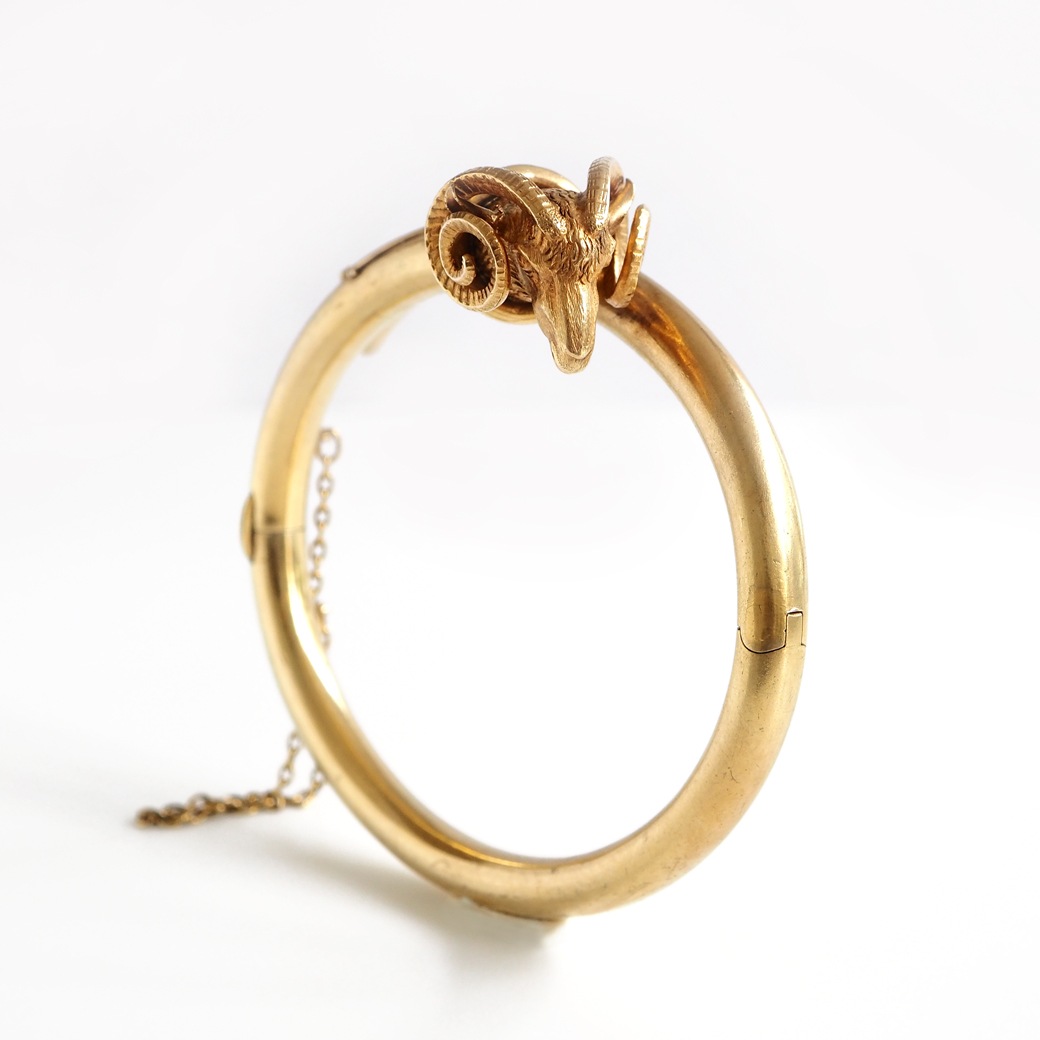 アンティークジュエリー アンティークブレスレット ラムズヘッド 21K