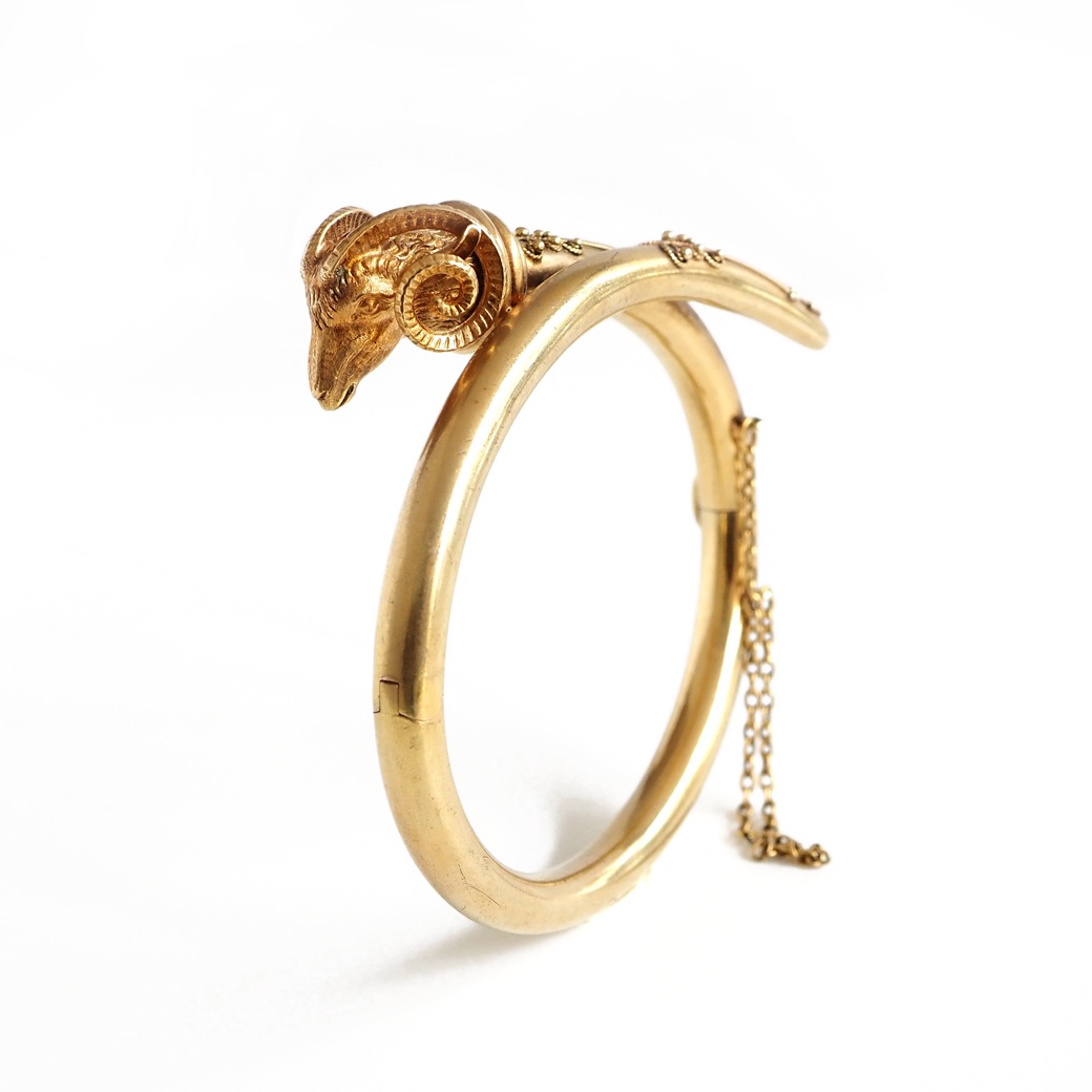 アンティークジュエリー アンティークブレスレット ラムズヘッド 21K