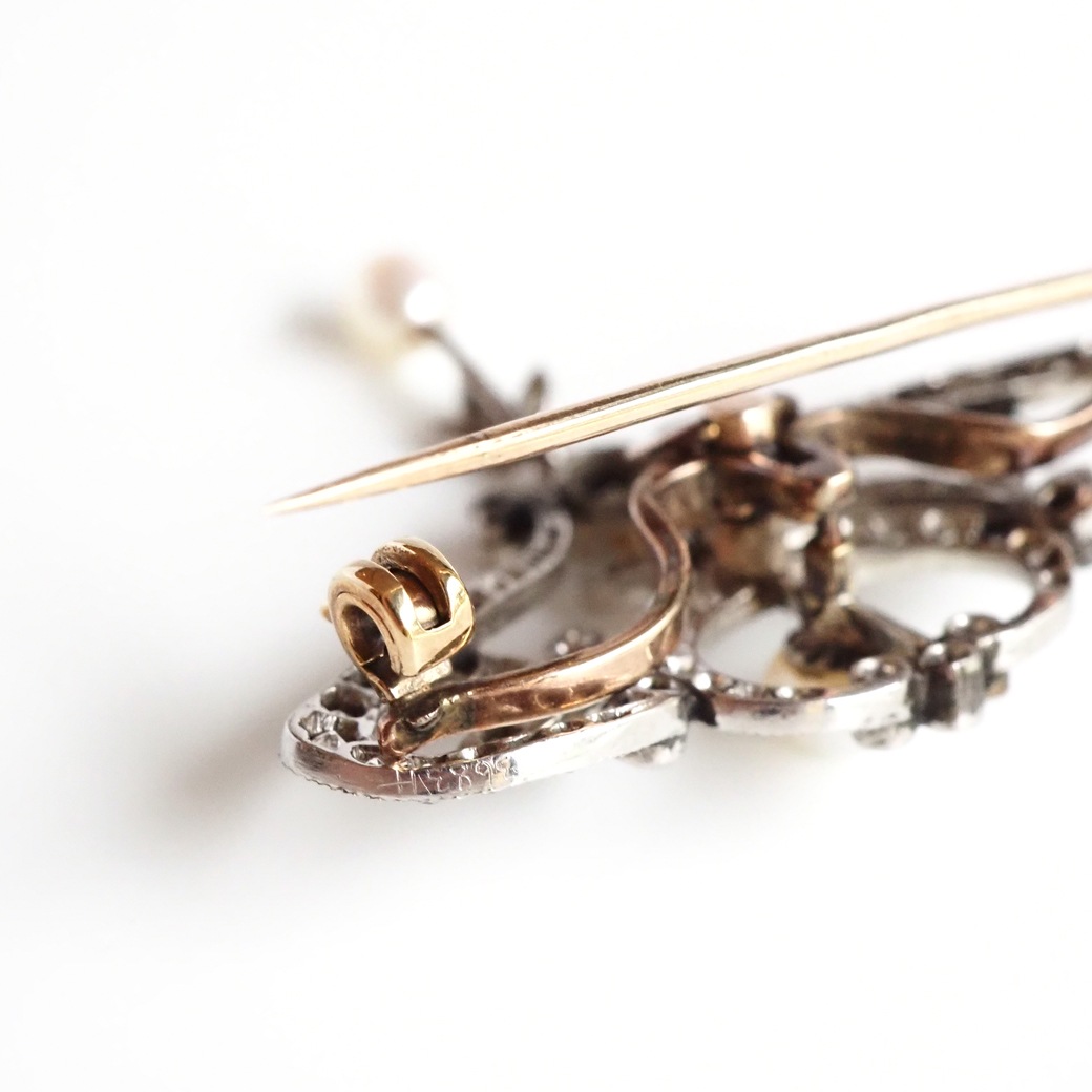 アンティークジュエリー ブローチ パール ダイヤモンド アンティークブローチ