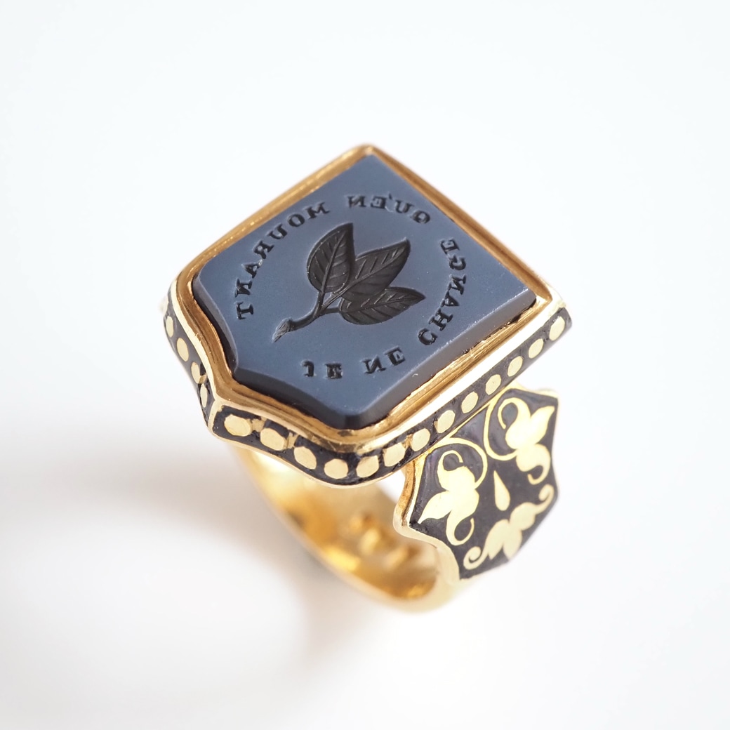 アンティークジュエリー アンティークリング エナメル装飾