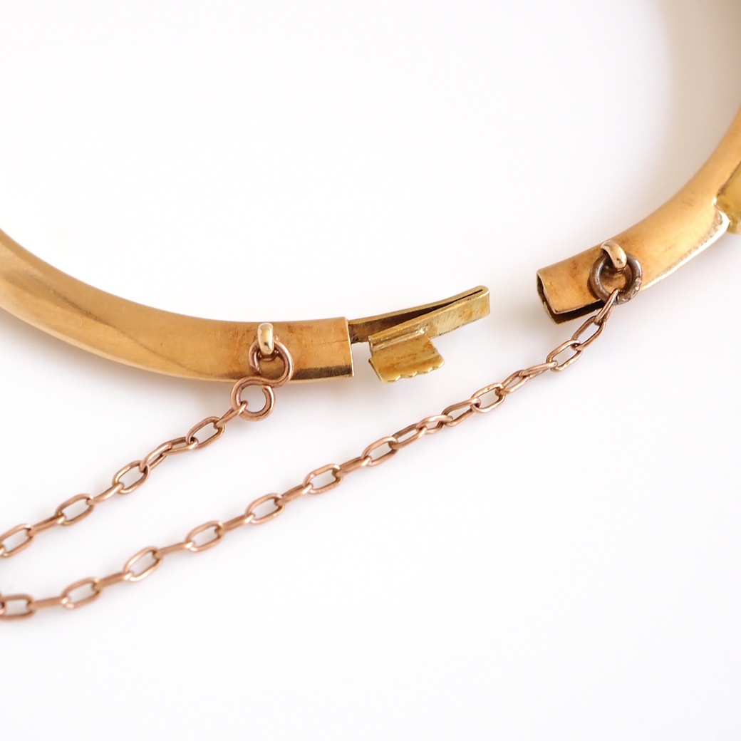 アンティークジュエリー ブレスレット パール ペースト ゴールド バングル アンティークブレスレット