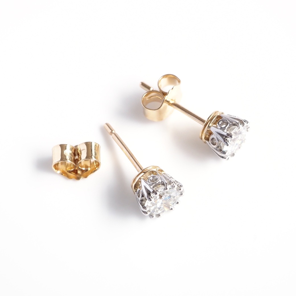 アンティークジュエリー リプロダクション City of London シティオブロンドン 一粒ダイヤモンド スタッドピアス