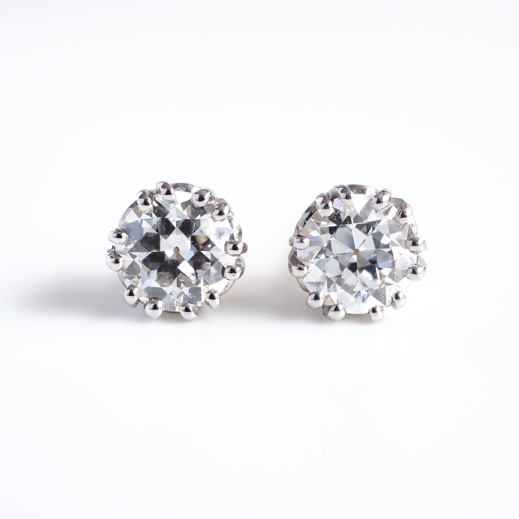 アンティークジュエリー リプロダクション City of London シティオブロンドン 一粒ダイヤモンド スタッドピアス