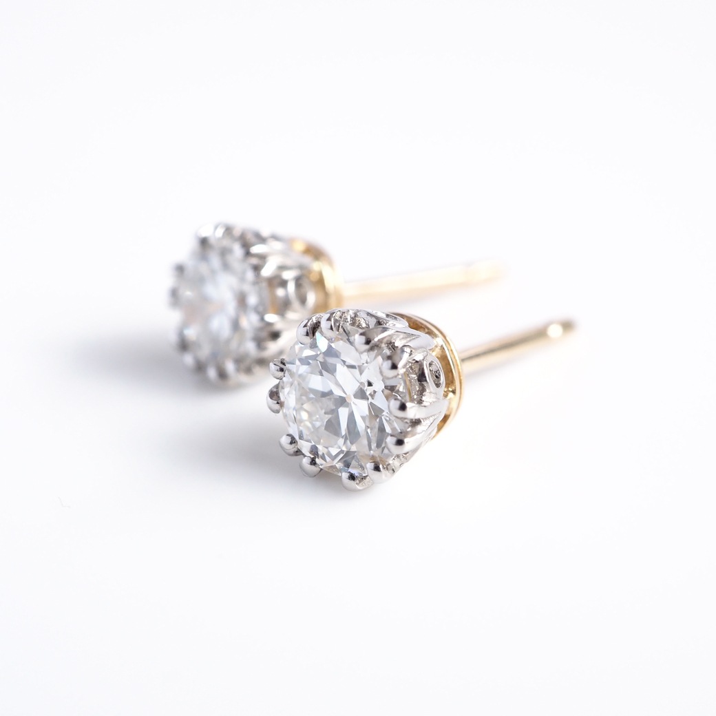 アンティークジュエリー リプロダクション City of London シティオブロンドン 一粒ダイヤモンド スタッドピアス