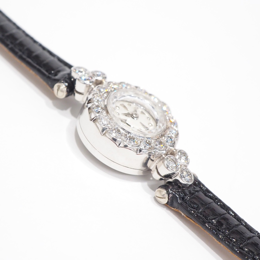 アンティークウォッチ ハミルトン ダイヤモンドベゼル ラウンド パラジウム・プラチナケース