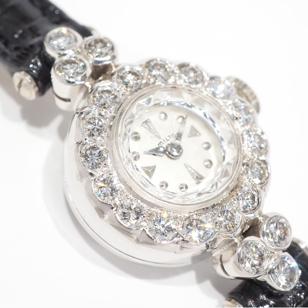 アンティークウォッチ アンティークハミルトン ダイヤモンドベゼル