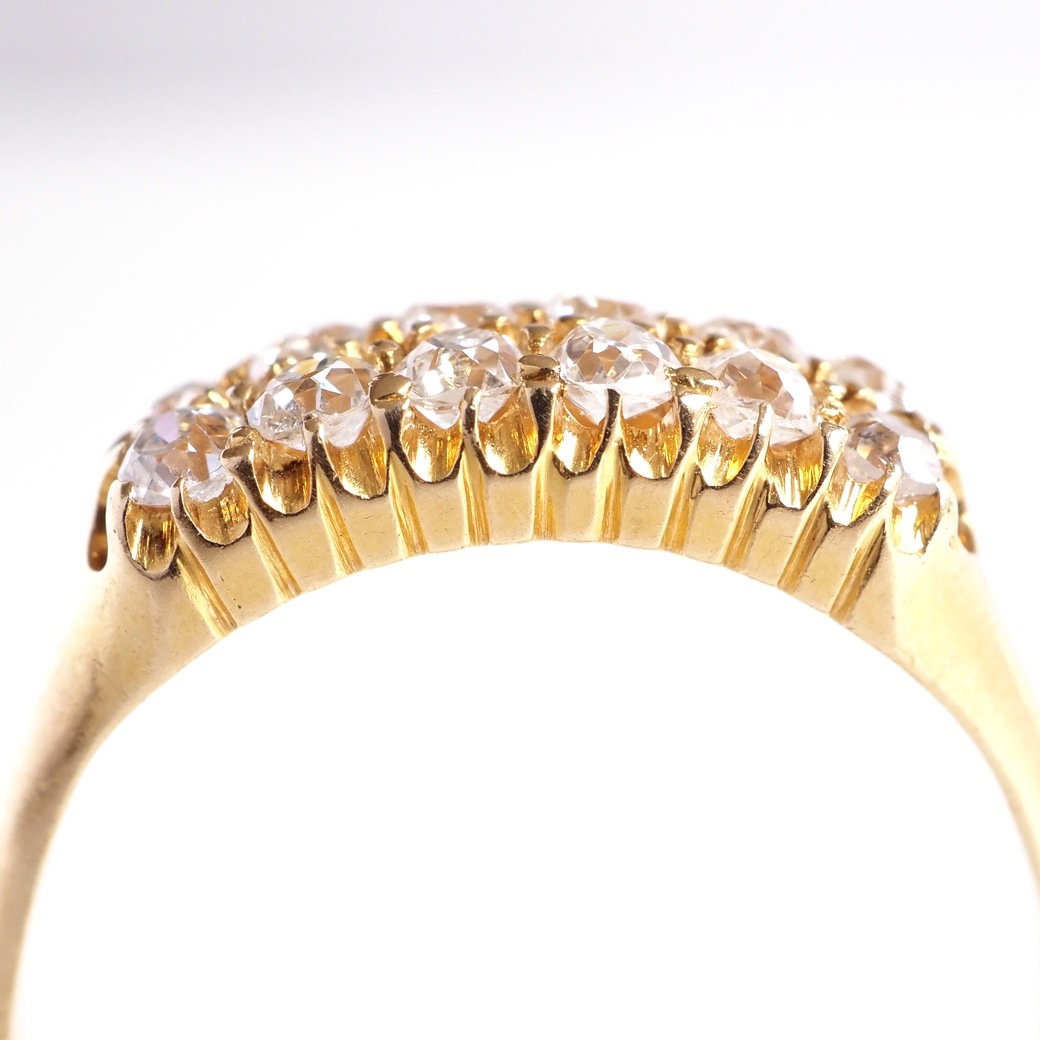 アンティークジュエリー リング ダイヤモンド ダブルライン アンティークリング