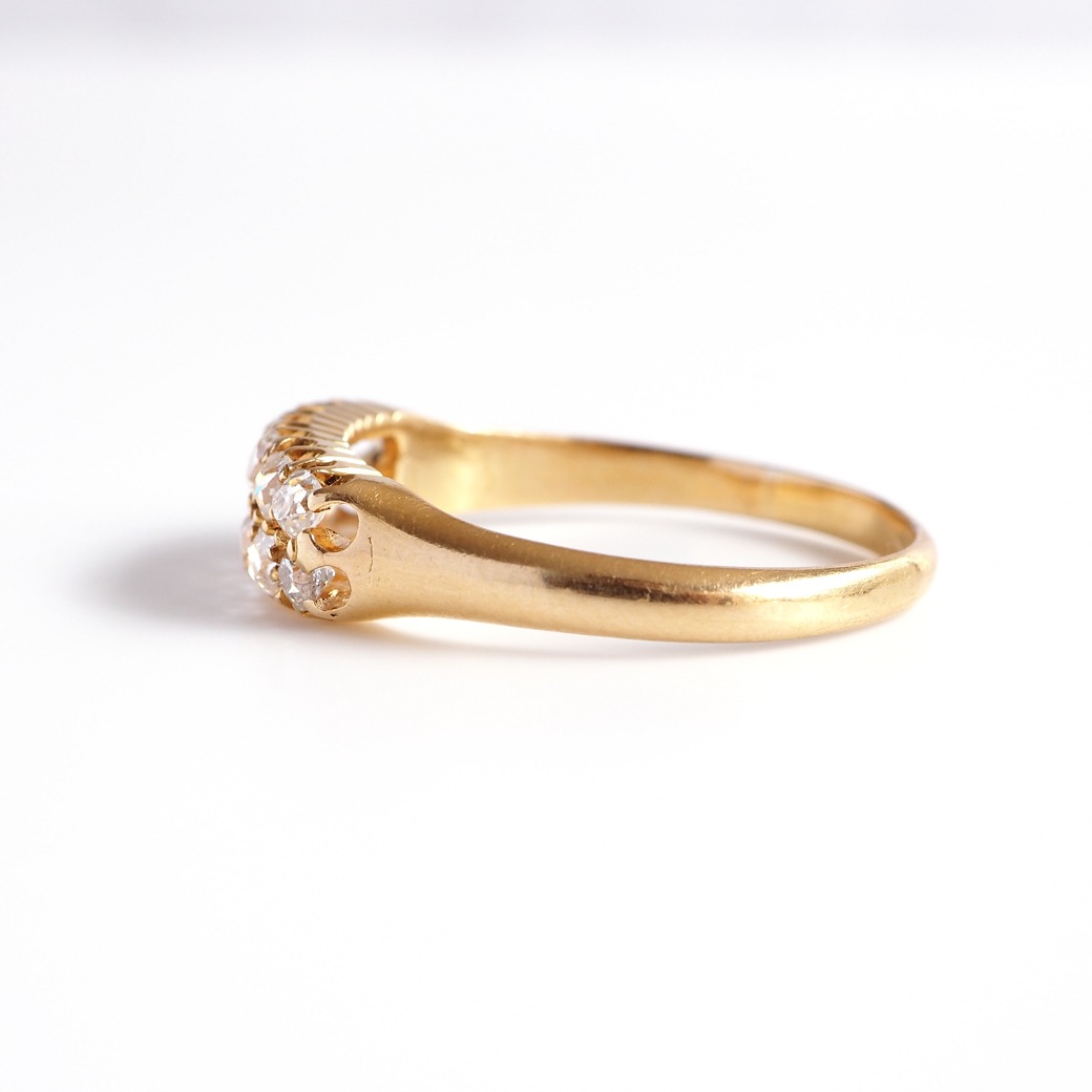 アンティークジュエリー リング ダイヤモンド ダブルライン アンティークリング