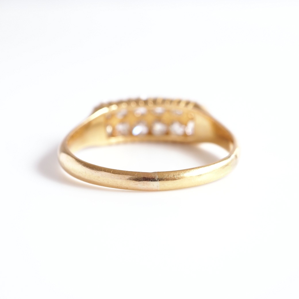 アンティークジュエリー リング ダイヤモンド ダブルライン アンティークリング