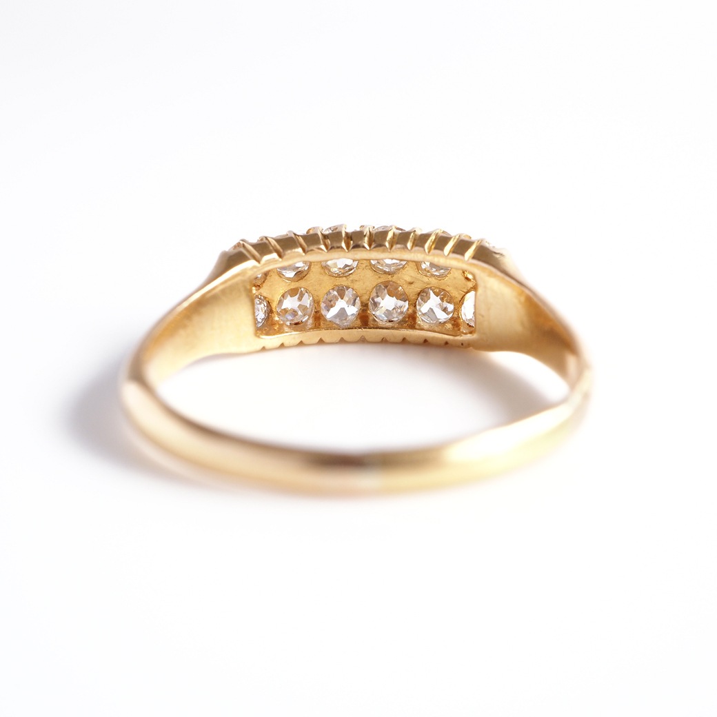 アンティークジュエリー リング ダイヤモンド ダブルライン アンティークリング