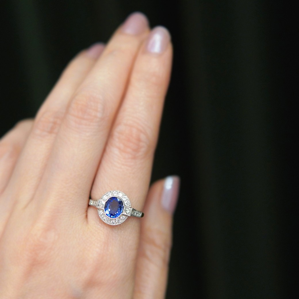アンティークジュエリー リプロダクション City of London シティオブロンドン サファイア ダイヤモンド リング
