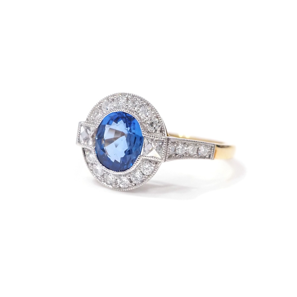 アンティークジュエリー リプロダクション City of London シティオブロンドン サファイア ダイヤモンド リング