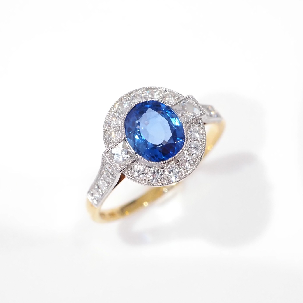 アンティークジュエリー リプロダクション City of London シティオブロンドン サファイア ダイヤモンド リング