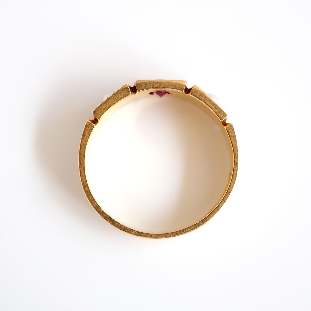 アンティークジュエリー リング ルビー パール アンティークリング