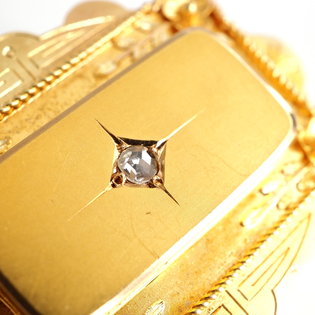 アンティークジュエリー イヤリング&ピアス ゴールド ダイヤモンド アンティークピアス&ブローチ BOX付