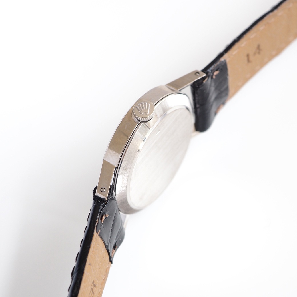 アンティークウォッチ ロレックス グレーダイヤル ラウンド ホワイトゴールドケース