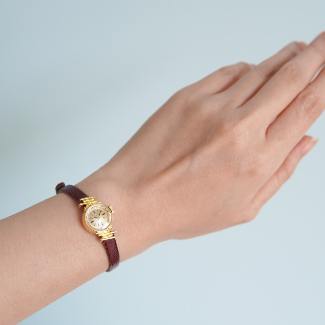 アンティークウォッチ ジラール・ペルゴ ユニークラグ カットガラス ラウンドゴールドケース