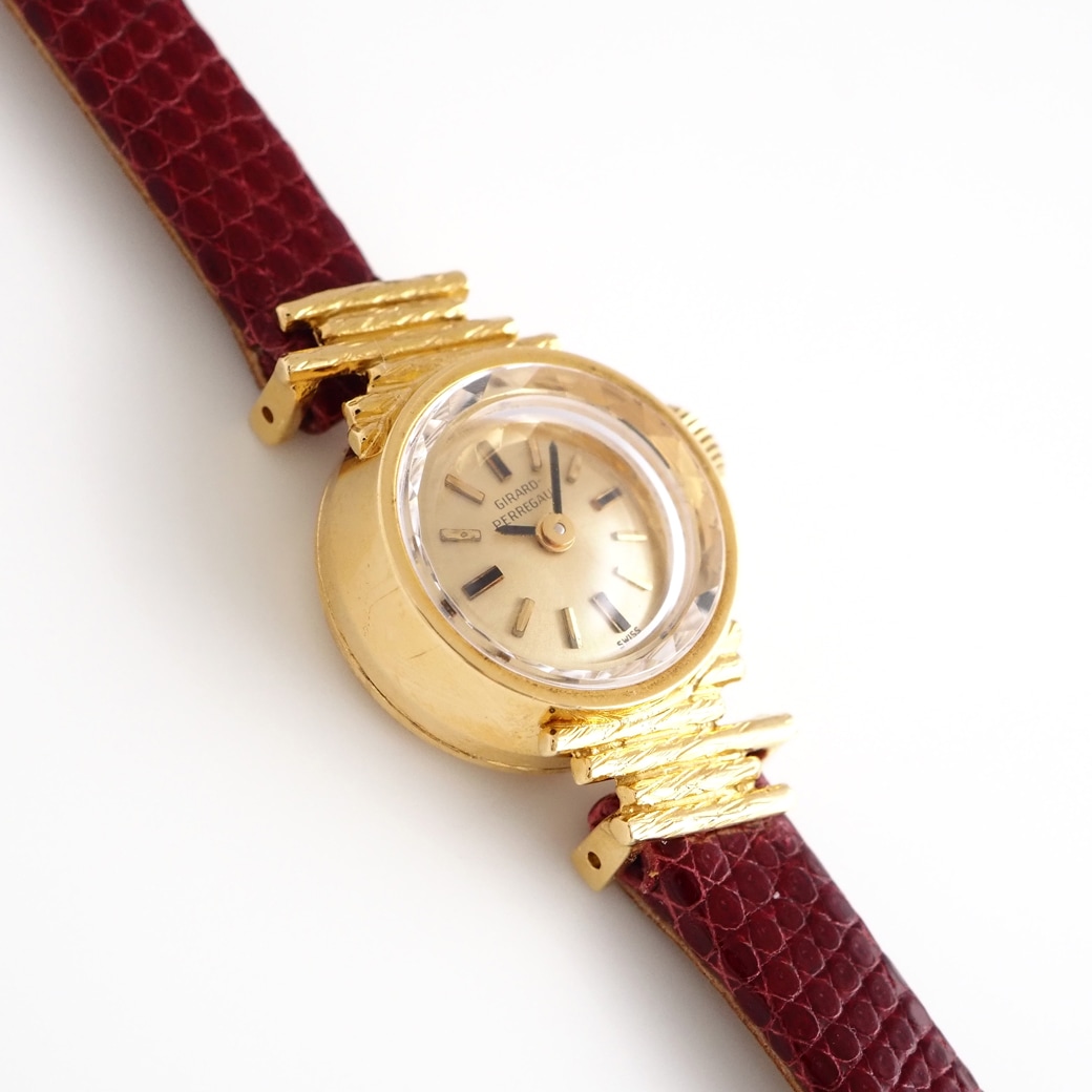 アンティークウォッチ ジラール・ペルゴ ユニークラグ カットガラス ラウンドゴールドケース