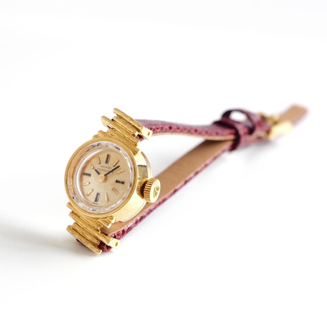 アンティークウォッチ ジラール・ペルゴ ユニークラグ カットガラス ラウンドゴールドケース