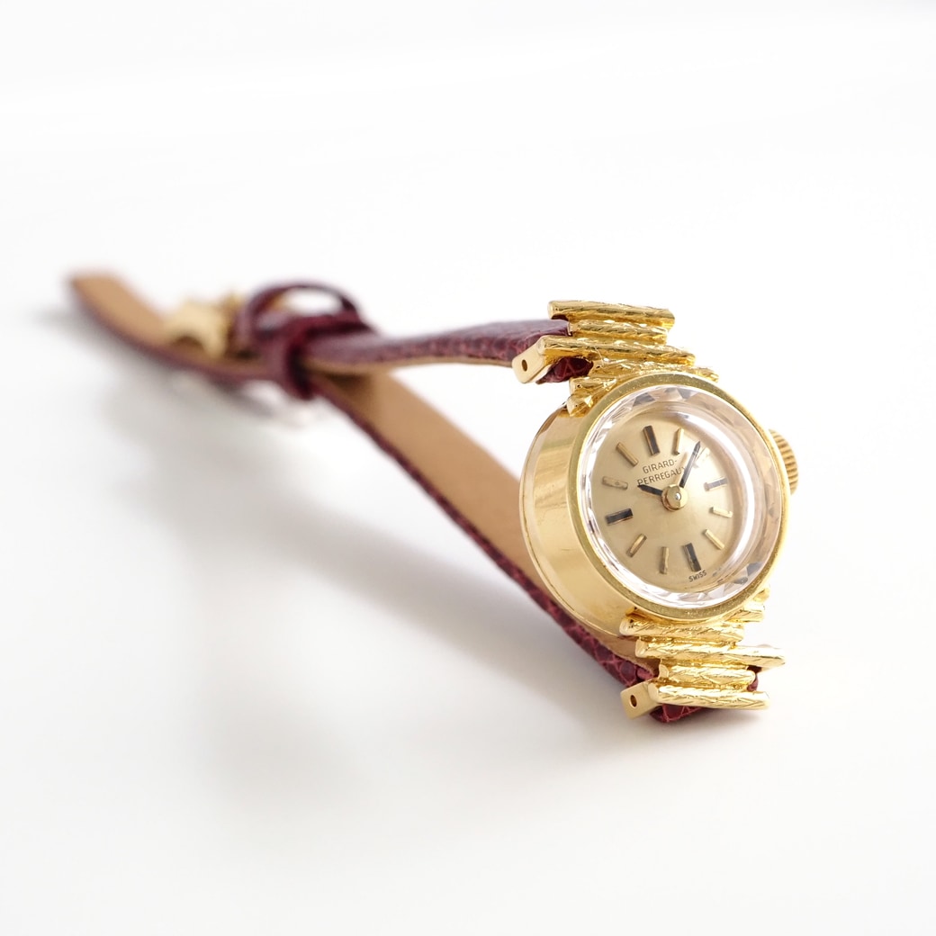 アンティークウォッチ ジラール・ペルゴ ユニークラグ カットガラス ラウンドゴールドケース