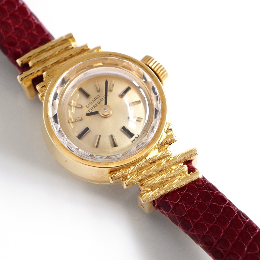 アンティークウォッチ ジラール・ペルゴ ユニークラグ カットガラス ラウンドゴールドケース