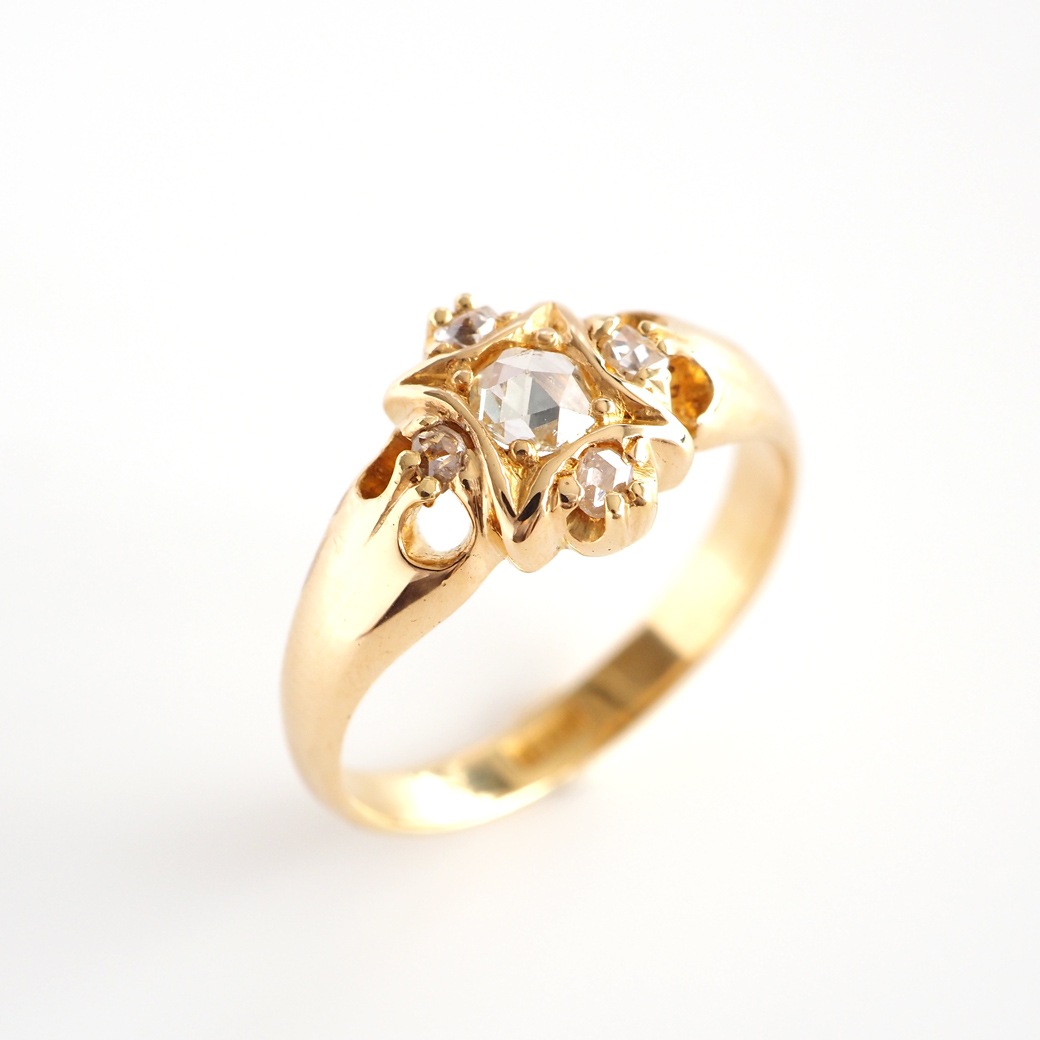 アンティークジュエリー リング ローズカットダイヤモンドゴールド アンティークリング